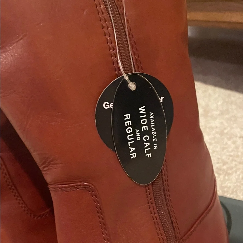 #7 INC Women's Brown Leather Knee-High Boots NWT WC only visible on one side I - Picture 2 of 11